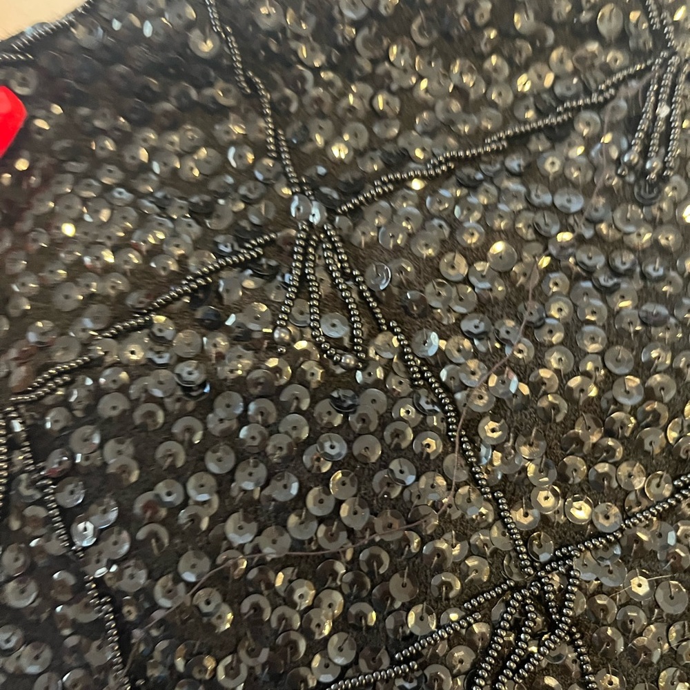 Black Sequence Top With Zipper - image 7